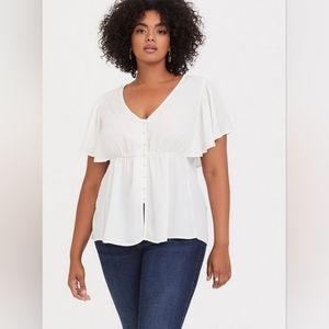 Torrid Georgette Flutter Sleeve Blouse size 2